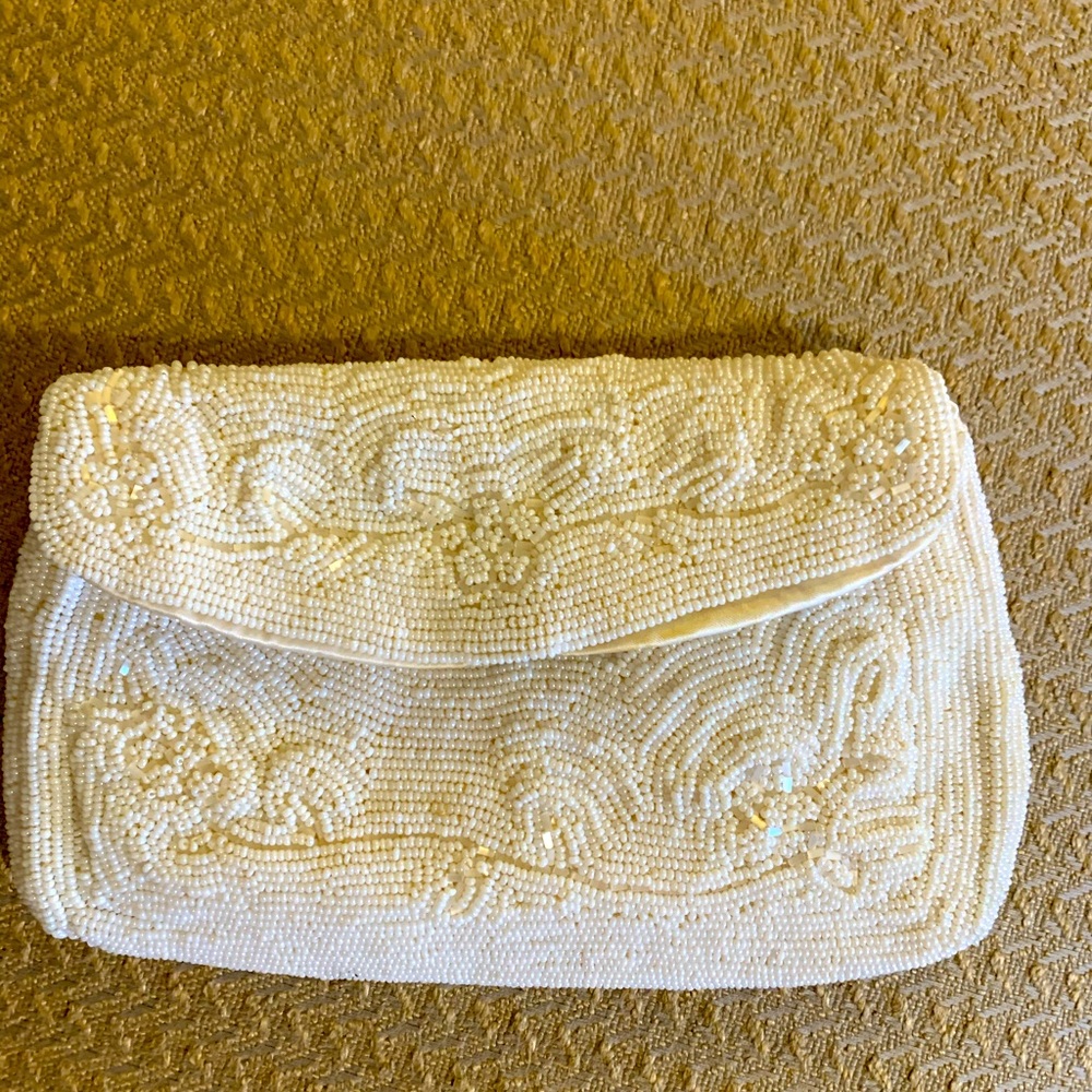 Vintage Ivory Beaded Clutch (Japan)